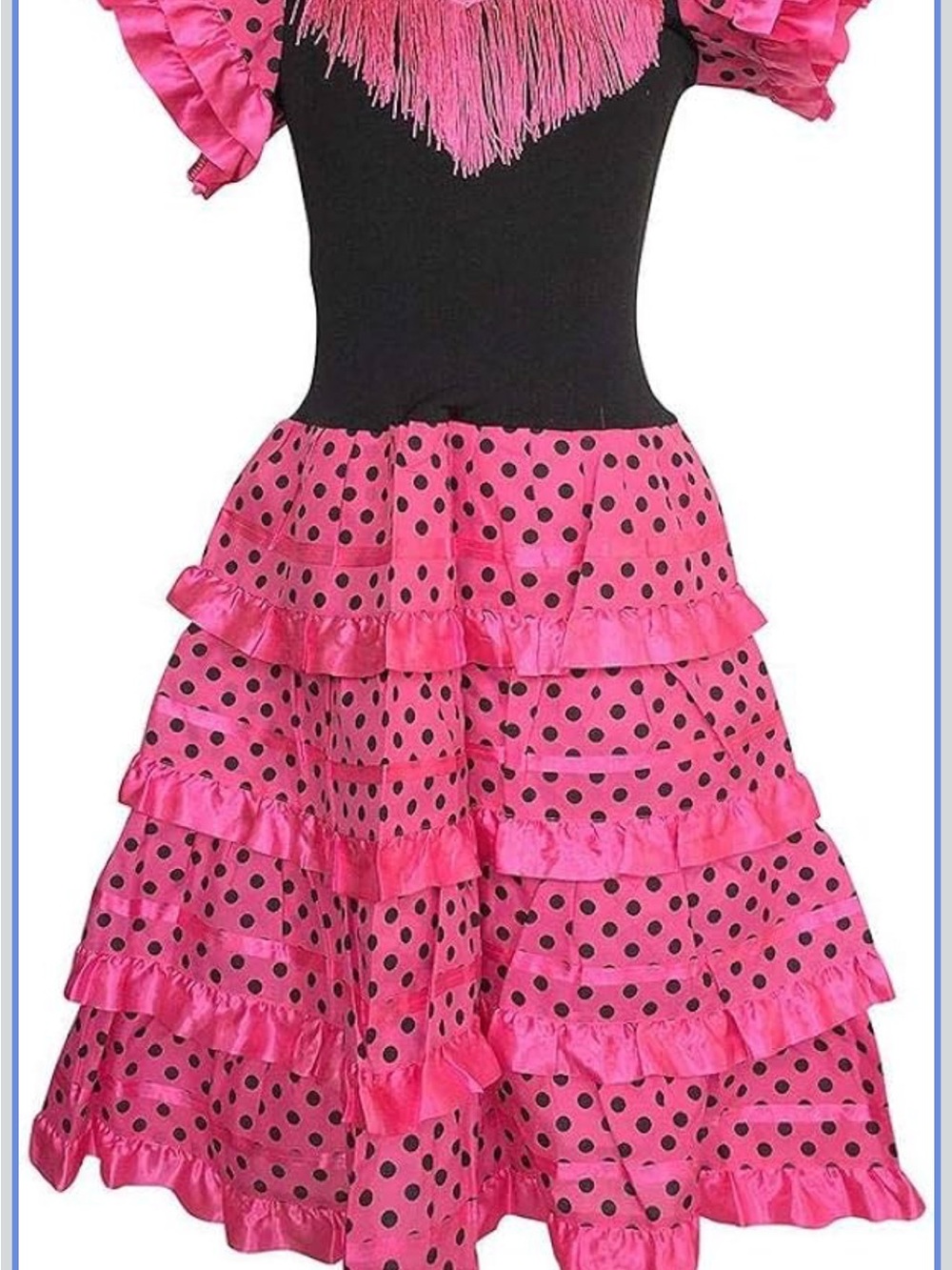 Spirit Hot Pink and Black Polka Dot Flamenco Dress